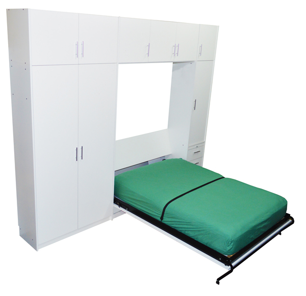Mueble placard con cama rebatible plegable colchon 2 plazas 001