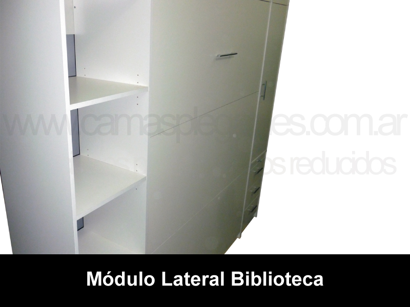 Mueble placard con cama rebatible para 1 y 2 plazas módulos biblioteca con estantes