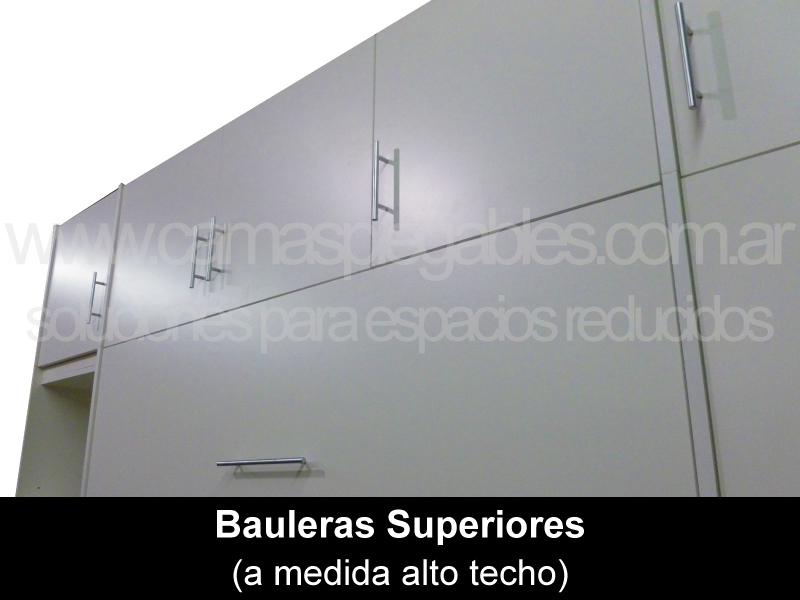 Mueble placard con cama rebatible para 1 y 2 plazas módulos baulera.