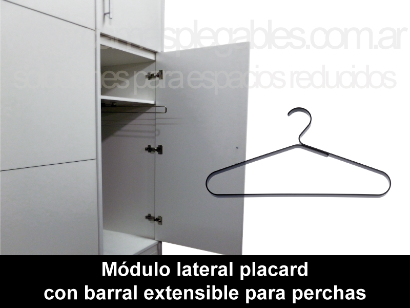 Mueble placard con cama rebatible para 1 y 2 plazas módulos barral vestidor.